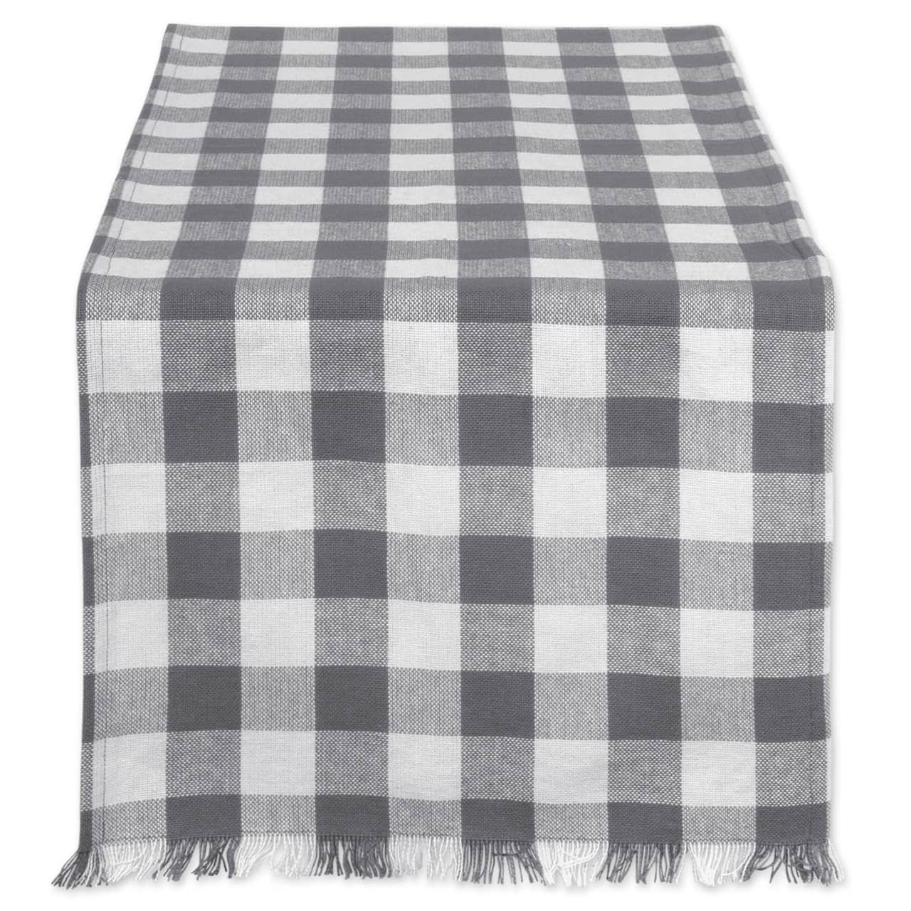 DII® 72" Heavyweight Check Fringed Table Runner